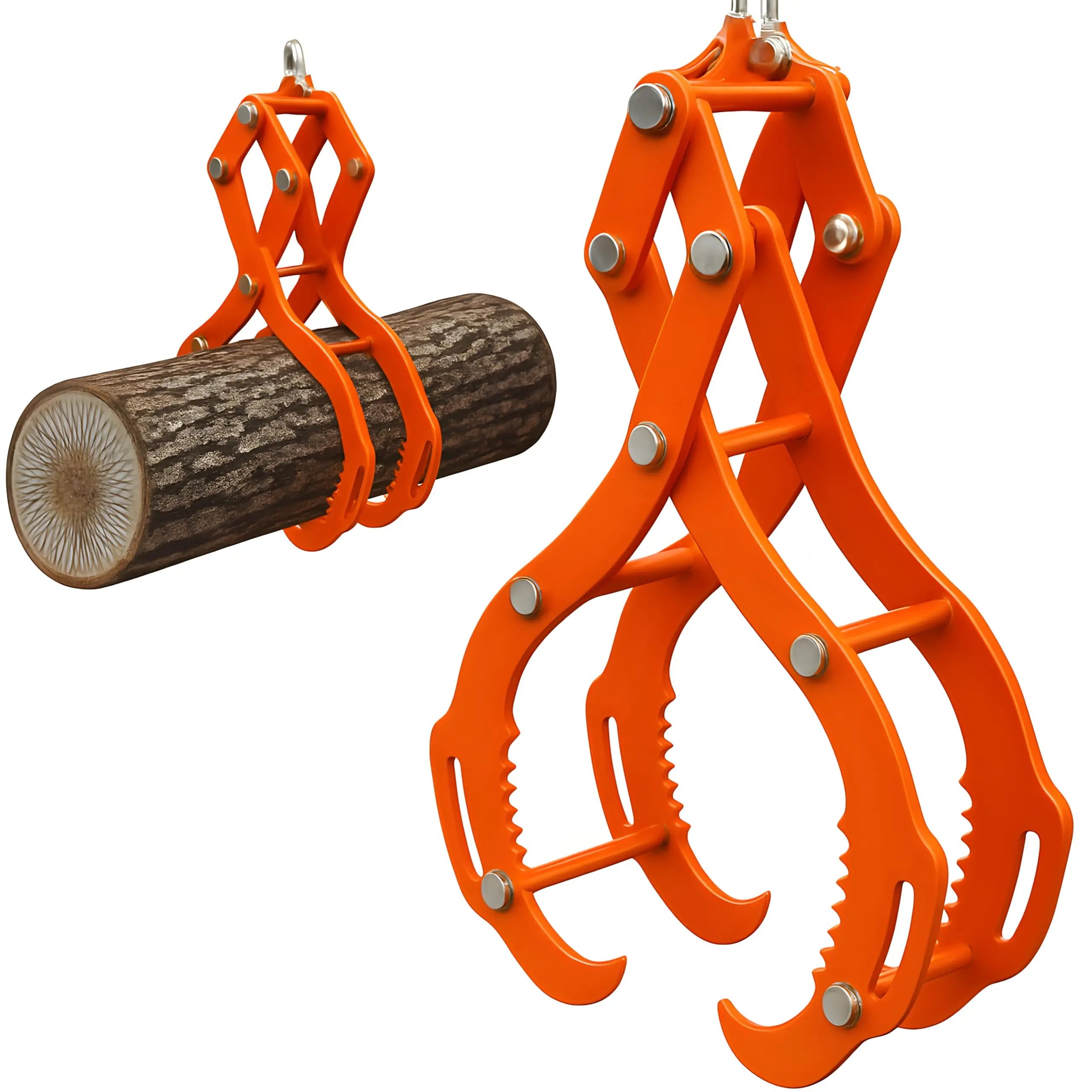 28/32" Log Tongs, 4 Claw Log Grabber Heavy Duty 3300 Lb Capacity, Eagle Claw Design Skidding Tongs Logging Tools for Tractors, Trucks, ATVs, Forklifts