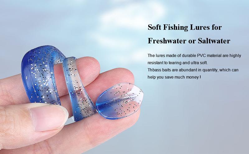 Soft Fishing Lures,40pcs Fishing Soft Plastic Lures and 5-Piece Duck Feet New Style.Paddle Tail Swimbaits Soft Plastic Lures Kit for Bass Trout Walleye Crappie