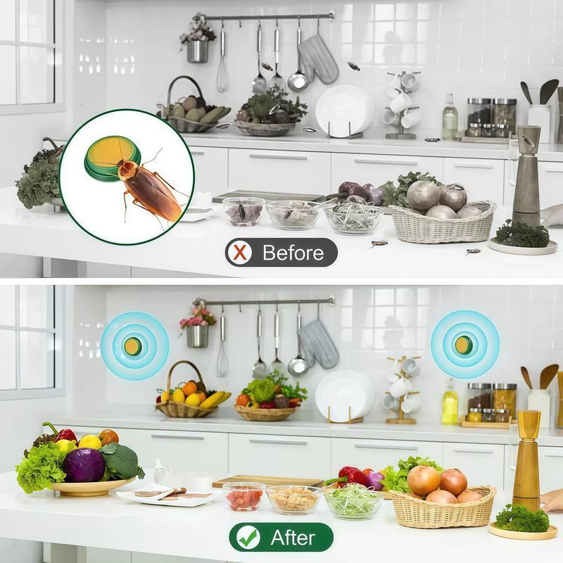 MoonSpry Roach Repellent, Domestic Dormitory Kitchen Powerful Cleaning Cockroach Exterminator Cockroach Gel Bait Pest Control Kit Rodent Repellent Pouches for Indoor & Outdoor Multi-Surface Microfiber Floor Mop roach killer indoor infestation