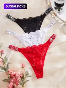 Women's Sexy Lace Underwear Set, Comfortable Sheer Hot Pants, Fitted Low Waist Panties, All Seasons, Soft Smooth Fabric