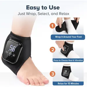 Rechargeable Ankle Massager, Heat Vibration Foot Pad, Easy Operation, 3 Modes, 3 Heating Levels, Gift for Friends and Elders