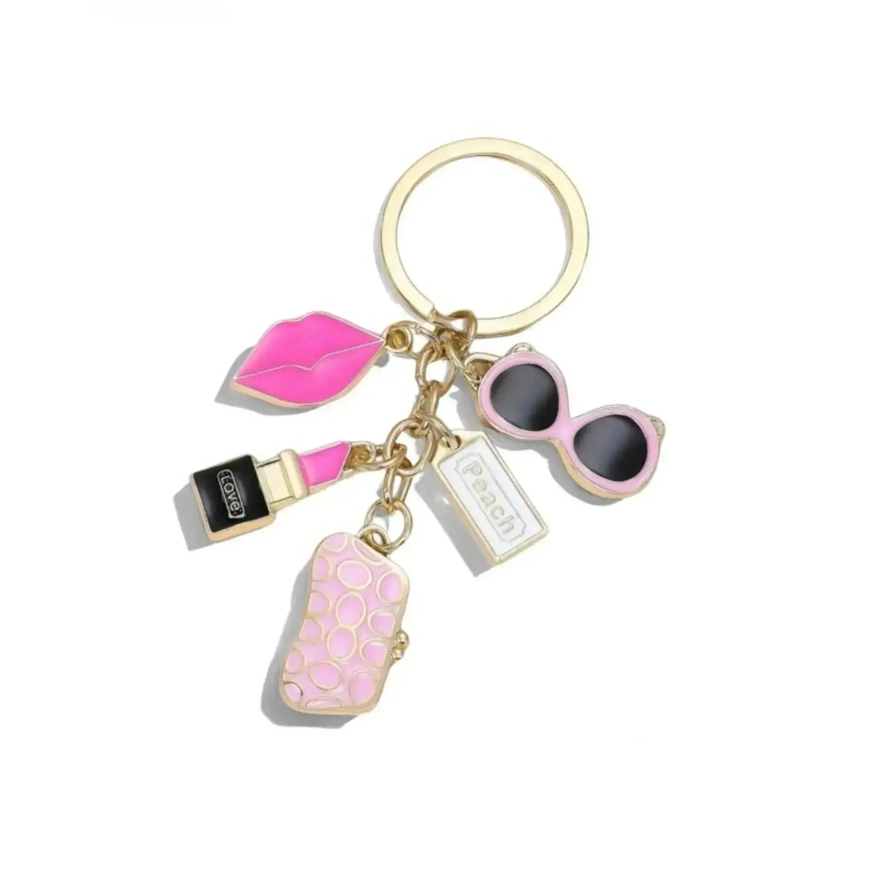 Cute Lip Charm Keychain, Trendy Alloy Bag Pendant with Y2K Aesthetic Design, Stylish Key Ring Accessory for Women Girls, Handbags, Backpacks, Purse Decor and Daily Carry Gifts campingessentials