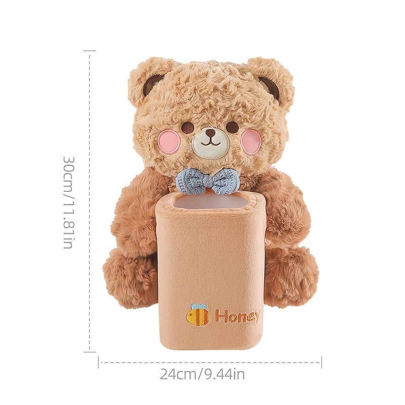 1 Cute Bear and Rabbit Car Tissue Holder and Trash Can 2-in-1, Fun and Practical Multifunctional Car Storage Rack, Used for Storing Armrests, Convenient for Storing Tissues, Phones, Keys, and Other Items, Cute Animal Car Interior Accessories