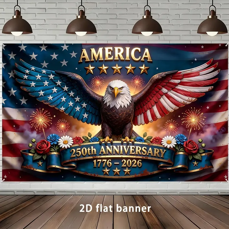 1776-2026 America's 250th Anniversary Patriotic Tapestry Banner, Perfect for Bedrooms, Living Rooms & Dorms, Works as Party Backdrop and Holiday Gift. Hooks Included. artwork