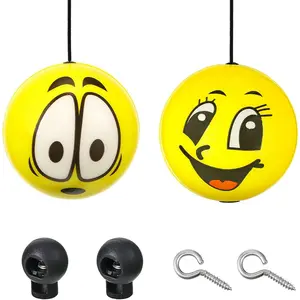 2 Sets Double Garage Parking Aids, Includes 2 Pieces Assist Balls Garage Ball Stopper, 2 Pieces Plastic Cord Locks and Screw Hooks Parking Indicators for Car