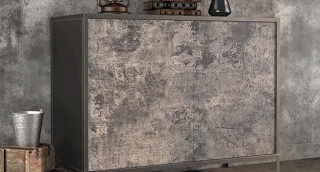 24in x 16.5ft Cement Wallpaper Peel and Stick Grey Brown Concrete Wall Covering Removable Industrial Wallpaper for Studio Restaurant Coffee Shop Loft Apartment Feature Wall Bedroom Bar