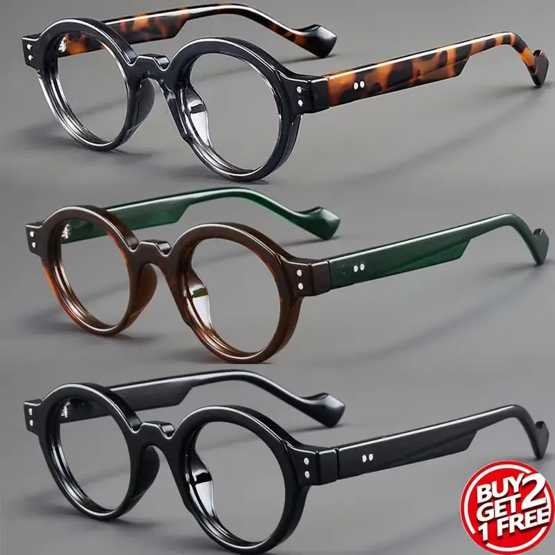 Vintage Round Reading Glasses for Men and Women, Tortoiseshell, Frames, PC Material, +1.00 to +4.00, Fashionable and Durable, Reading Eyeglasses