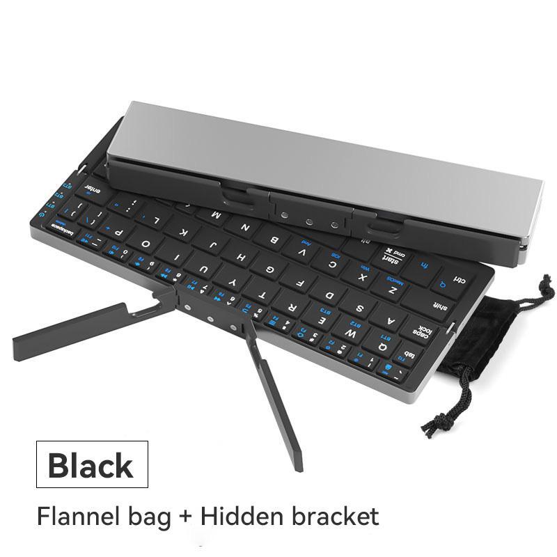 Multifunctional Keyboard Charging Wireless Bluetooth-Compatible Keyboard, Foldable Keyboard With Hidden Stand & Bag, Portable Keyboard For Phone & Tablet, Tech Gadgets