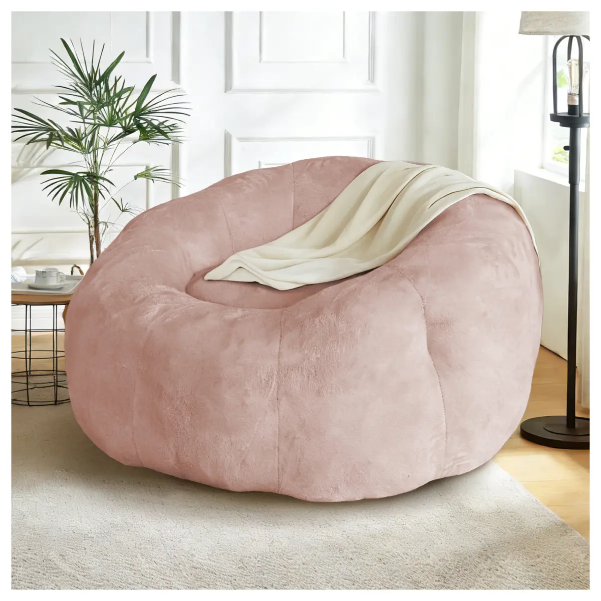 Round Floral Bean Bag Chair,Comfort and Body-Contouring Support for Versatile Home Relaxation and Decor Integration