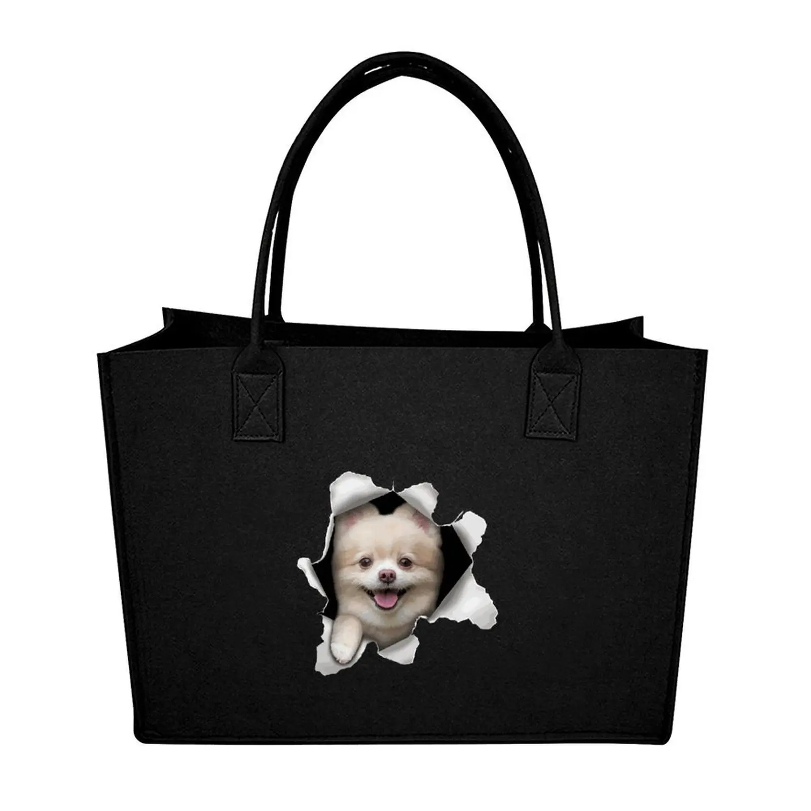 Handbag Storage Bag, Creative and Cute Dog Pattern, Felt Bag, Portable Cosmetic Storage Bag, Travel Essential Item, Travel Storage Bag, Lightweight Design, Suitable for Storing Cosmetics, Toiletries and Accessories.