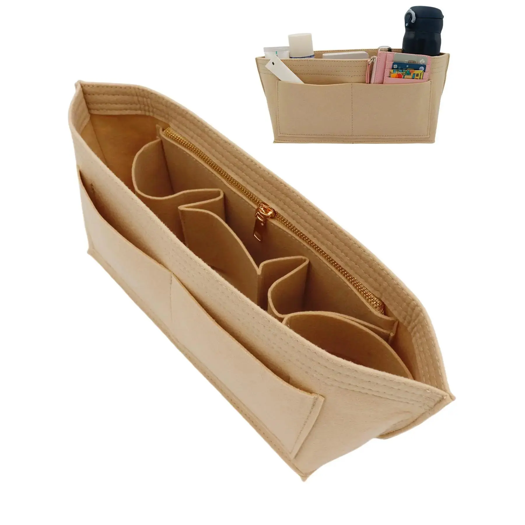 Insert Organizer, Lightweight Travel Bag Organizer Shaper for Women Bags, Felt Bag Organizer Insert, Pouch Pocket, Side Organizer Bag, Travel Accessories
