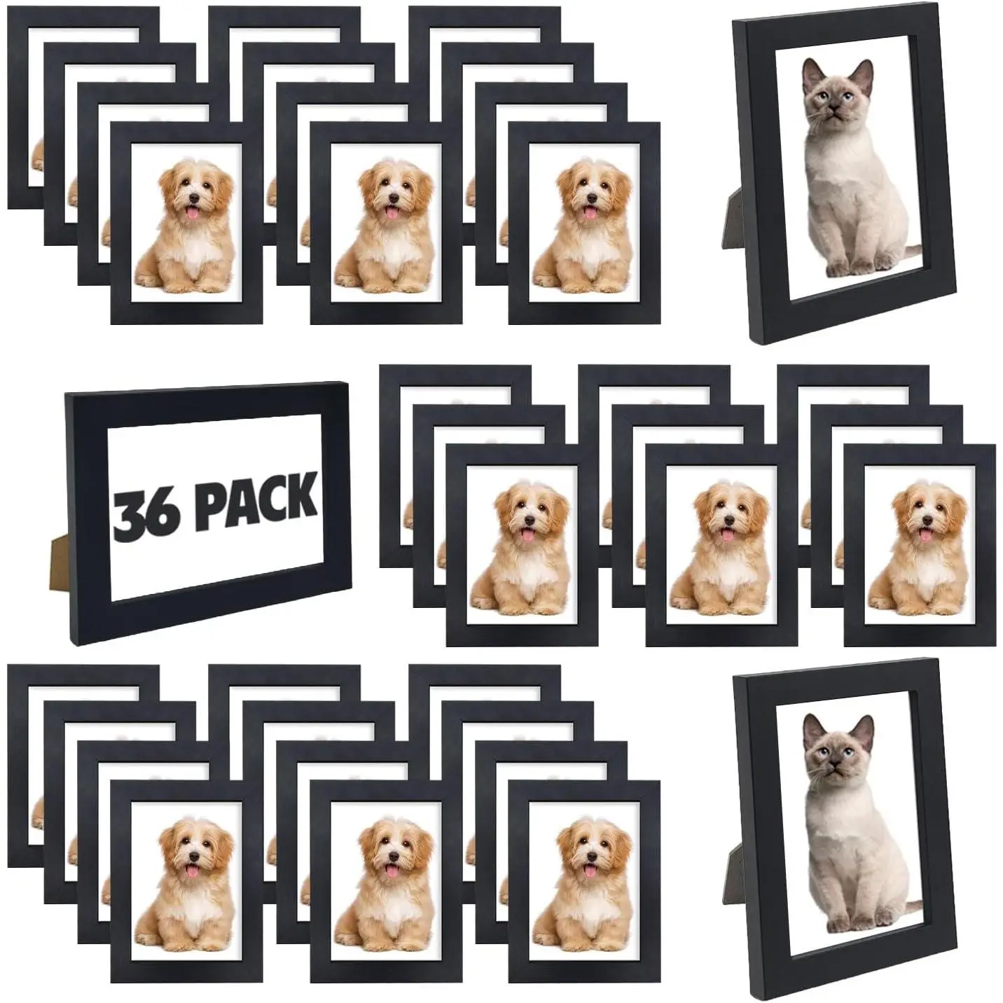 Set of 36 Bulk 4x6 Picture Frames Simple Black Gallery Wall Photo Frames for Wall or Tabletop Display, Perfect for Photos Paintings and Artworks
