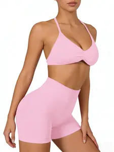 New Women's Sporty Yoga Set, Fitness Clothes, High-Waist Tight Shorts and Tank Top, Summer Fitness Wear, Sports Fitness Wear for Running and Gym