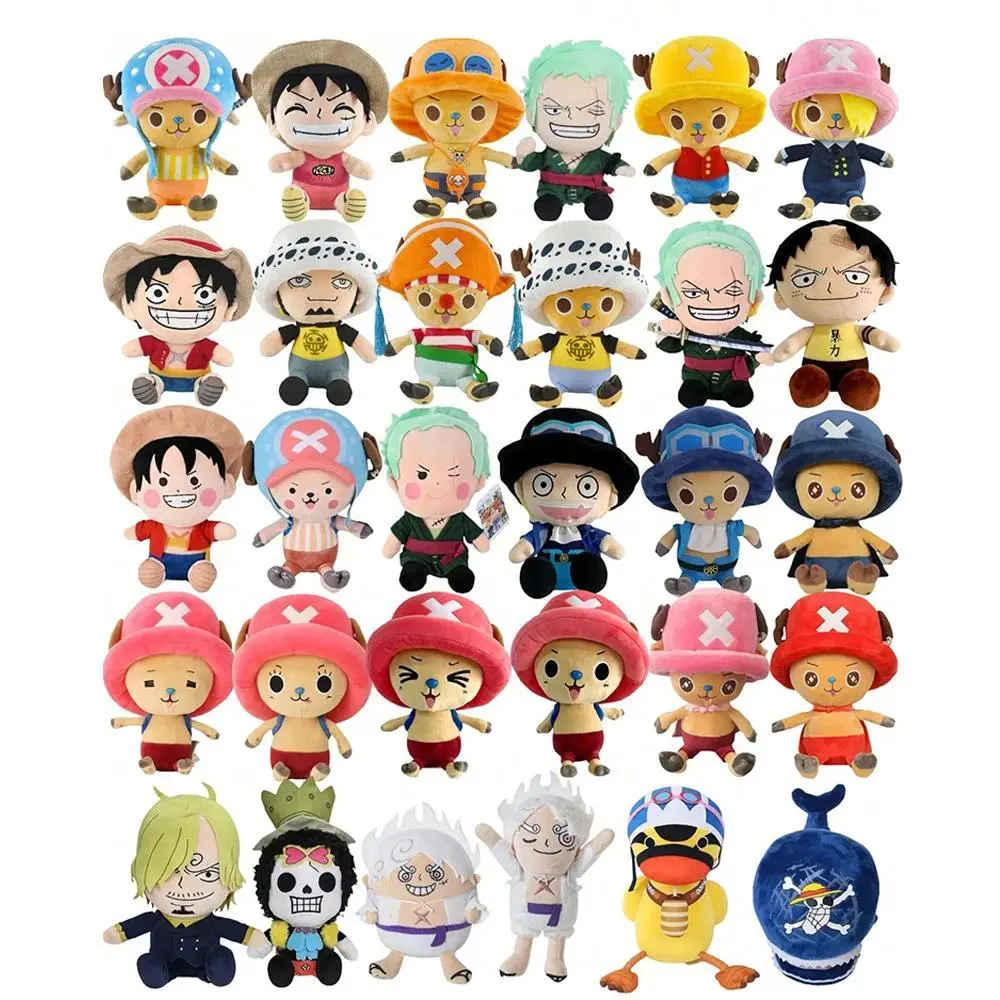 14-35cm/5.5-13.7inch Genuine ONE PIECE Stuffed Plush Toy Kawaii Plush Keychain Toy Tony Chopper Soft Stuffed Plush Doll Keychain