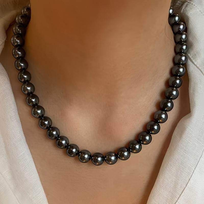 Tahitian Black Pearl Necklace | Large Natural Sea Pearl w/ Sterling Silver - Wedding/Holiday/Birthday Gift Jewelry