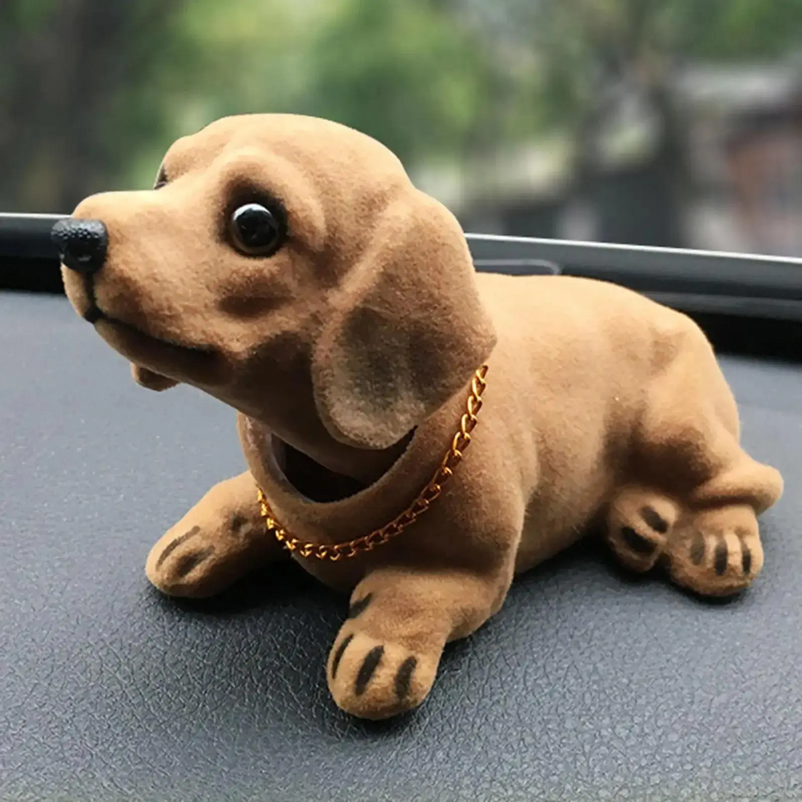 KKJOY Cute Bobble Head Dog Figure, Creative Nodding Puppy Ornament, Car Interior Decor Vehicle Shaking Head Toy Accessory