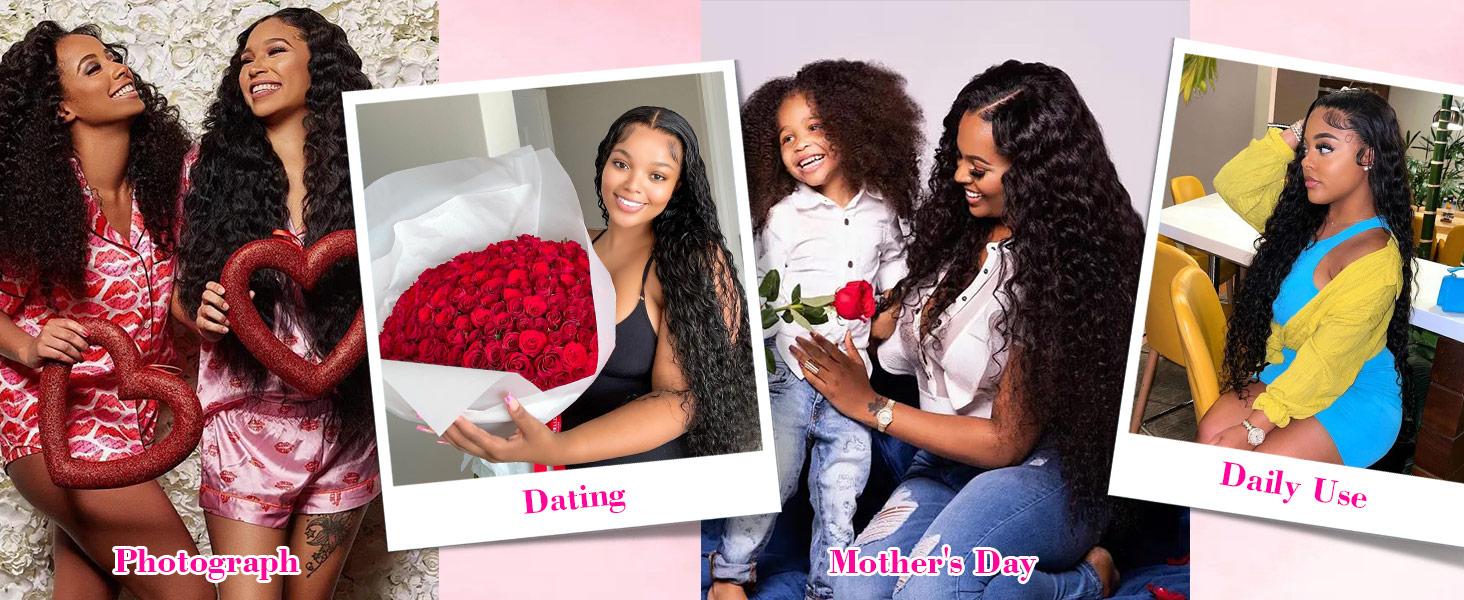 TikTokShopBlackFriday Bling Hair 13x6 13x4 Hd Transparent Lace Frontal Wig Water Wave 180 Density Curly Brazilian Human Hair Pre plucked Deep Wave Lace Front Wigs For Black Women