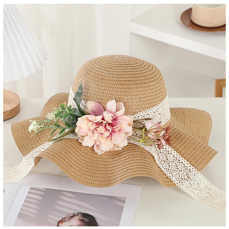 Summer sun hat, wide-brimmed straw hat, handmade, natural materials, DIY material kit