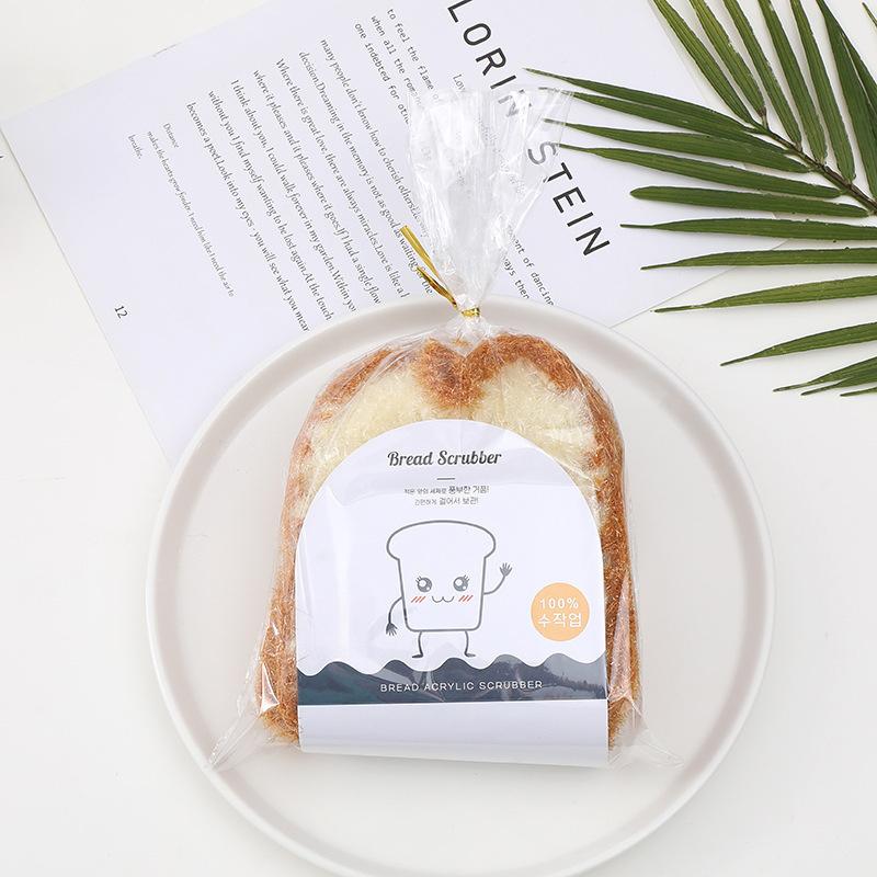 [1-3 pieces] Korean-style new toast bread dishcloth, bread-shaped bionic dishcloth, non-scratch pot cleaning cloth, thickened non-greasy dishwashing rag