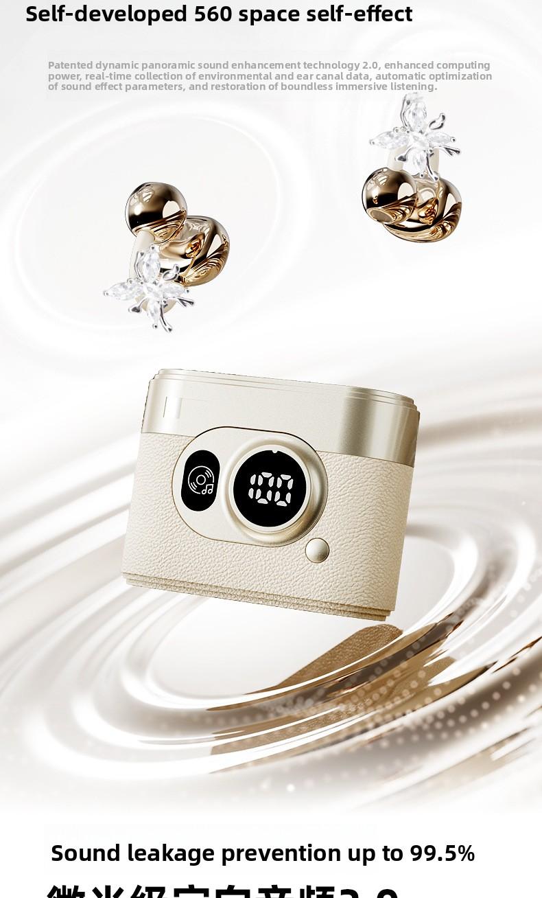 2026 Hot-Selling Retro Camera Style Bluetooth Earphones, True Wireless Clip-On, High-Quality Sound, Noise Reduction for Calls, Compact and Portable