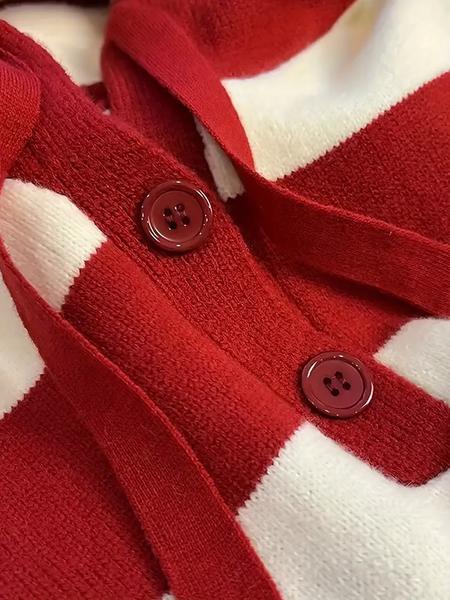 Autumn Winter New Design Hooded Knit Sweater, Color Block Striped Casual Soft Comfortable Elegant Women's Pullover, Colorblock Hoodie