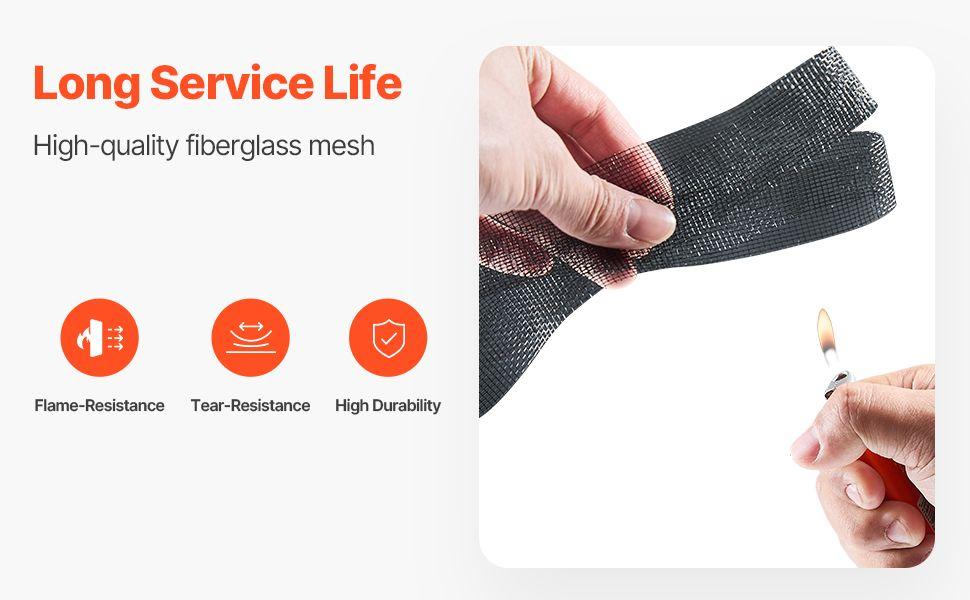 VEVOR Window Screen Replacement 100 ft * 48 in Window Screen Mesh DIY Adjustable