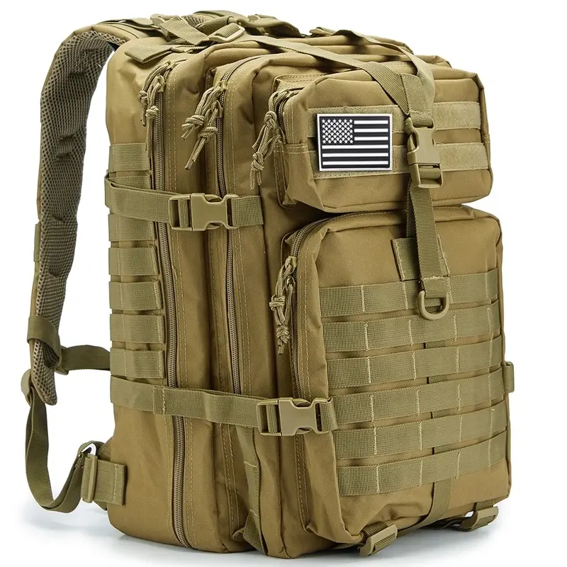 45L Large Capacity Man Tactical Backpacks Traveling Bags Outdoor 3P School Pack EDC Molle Pack For Trekking Camping Hiking Travel Daily Commute Outdoor Sports Equipment