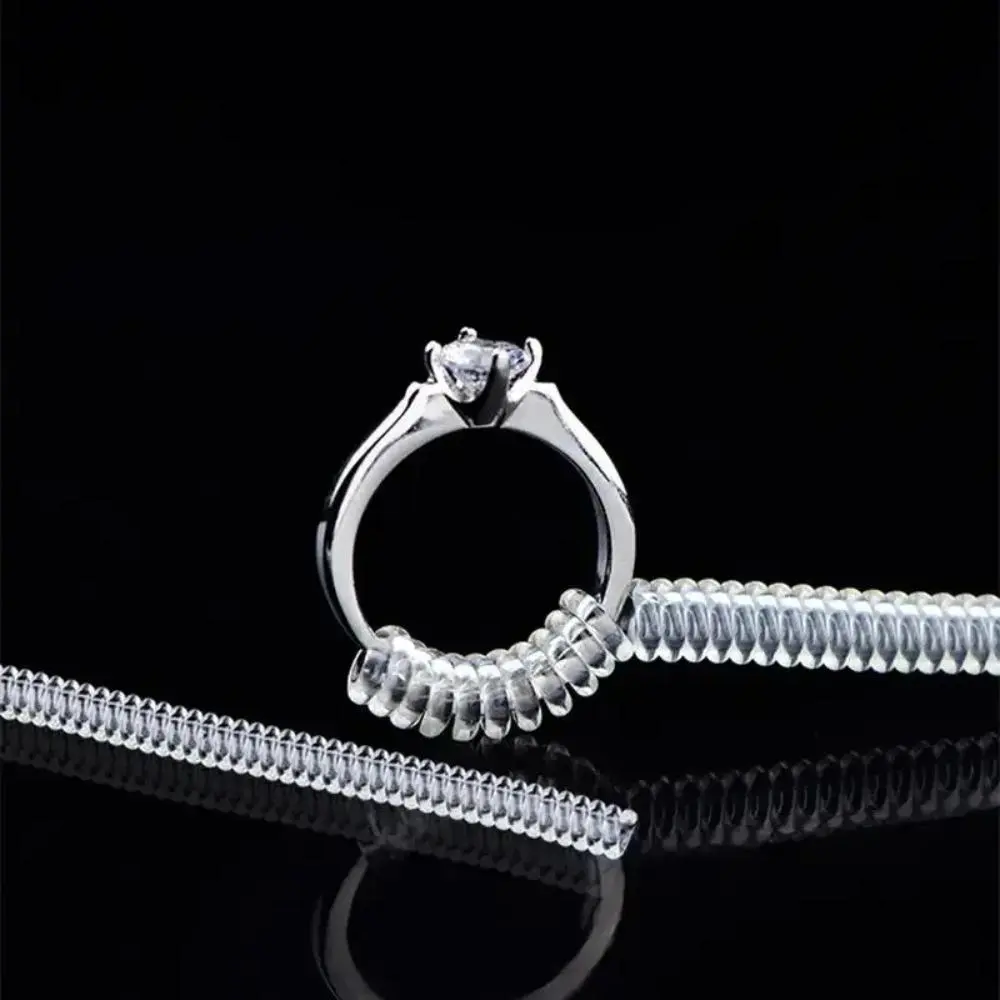 6 Pack Transparent Spring Ring Size Adjusters, Invisible Clear Ring Resizer Strap Loose Ring Fixing Jewelry Accessories