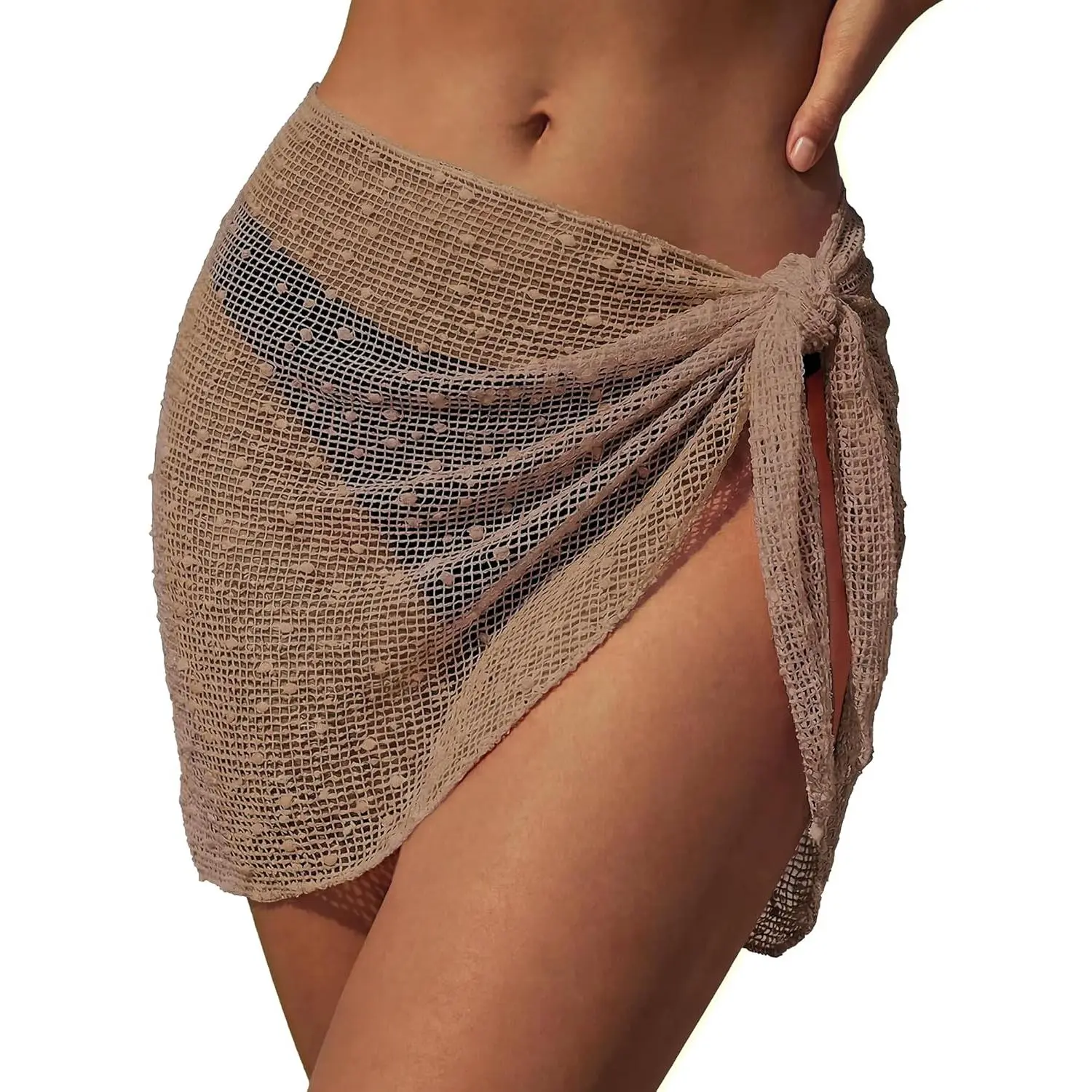 Women's Crochet Sarong Wrap Beach Cover Up - Short Multi-Size Bikini Swimsuit Skirt for Women's Swimwear, S-XXL, Swimsuit For Women