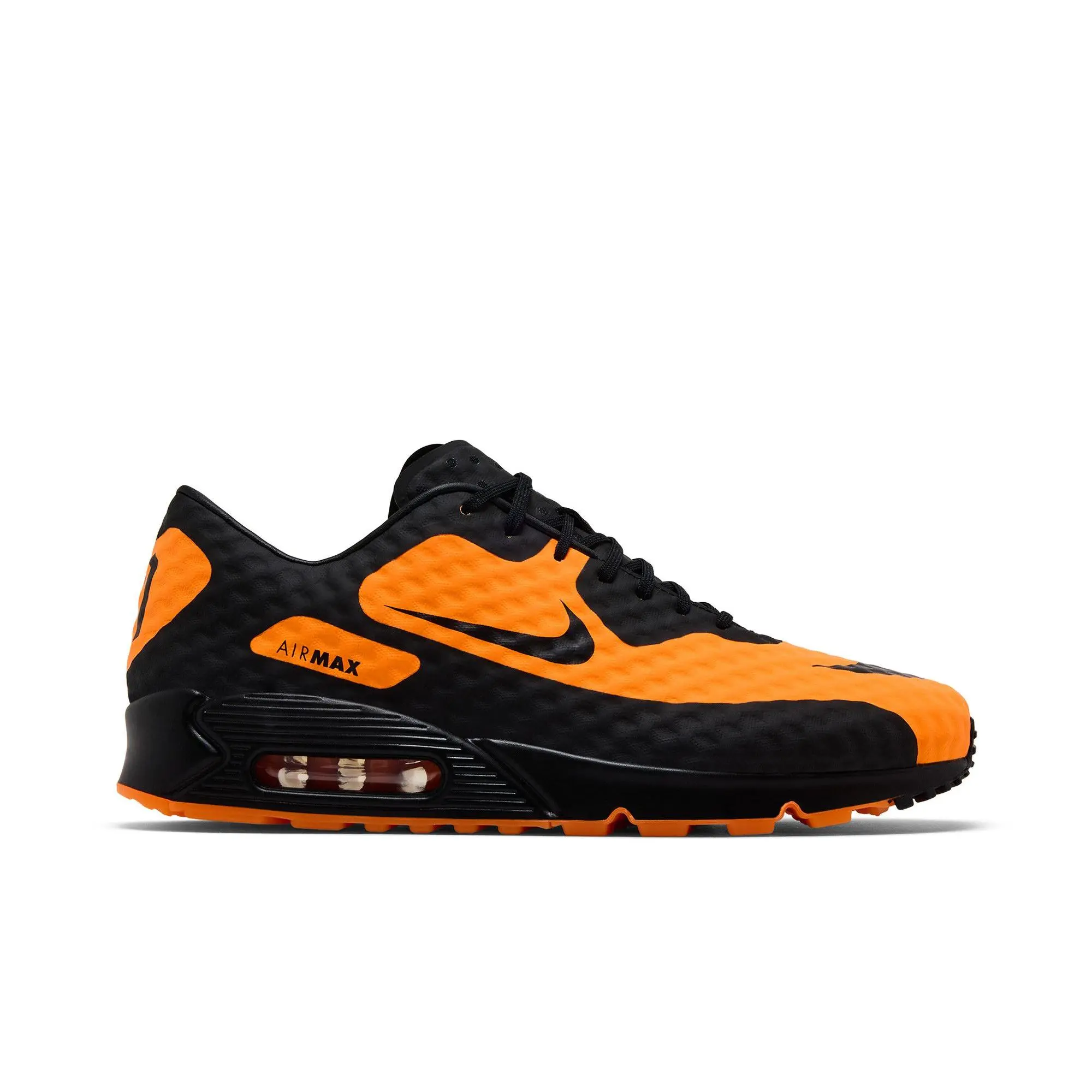 Nike Air Max 90 'Bright Citrus Hypervenom' Unisex All Season Athletic Running Shoes - Lace-Up, Bright Citrus/Black/Total Orange, Style IR1978-844, Mesh Upper, Rubber-EVA Foam Shock Absorption, Cushioned Runner Shoe Workout Sneakers