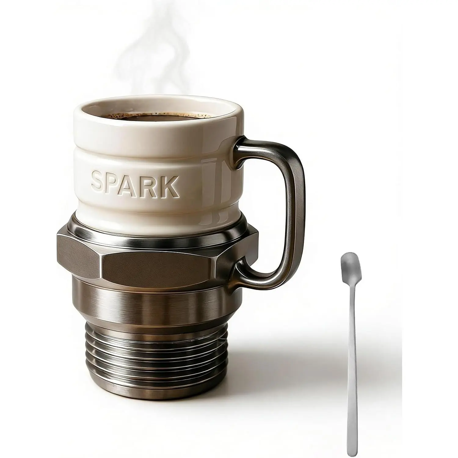 Spark Plug Novelty Mug, 15oz Ceramic Personalized Coffee Cup, Creative Auto-Themed Mug, Funny  for  Lovers, Gearheads & Collectors –  for , Office & Garage (1PC)