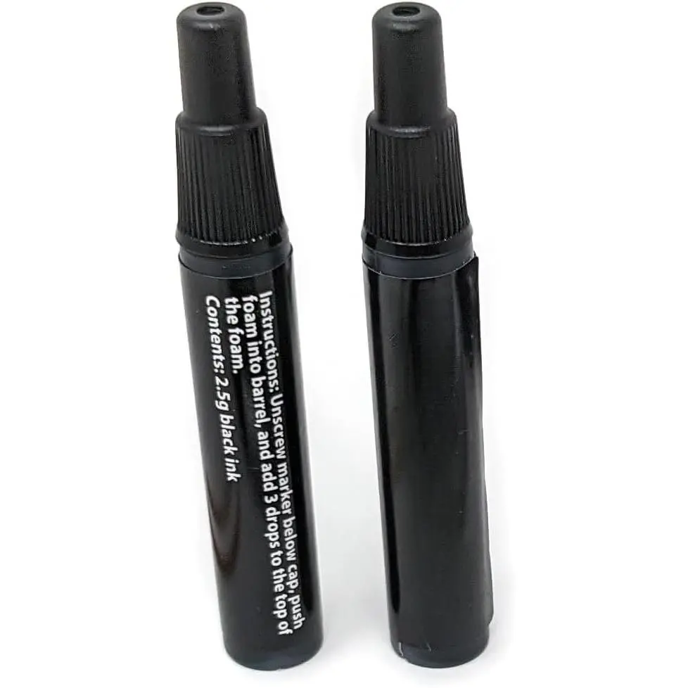 2 Black Deep  Marker Ink Refills, 2.5g of Ink Per Dropper