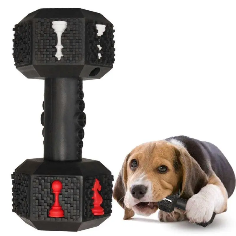 Pet Toys Popular Big Dog Natural Rubber Leaky Grinding Teeth Cleansing Puzzle Bite-resistant Dumbbells