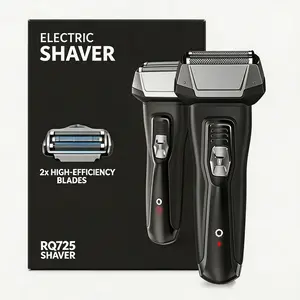 RUNWE RS725 Power Series Foil Shaver, Electric Razor for Men, Cordless Rechargeable with Pop Up Trimmer, Pivot & FlexFoil Technology, Lightweight Handheld Design, Black