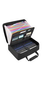 Fireproof and Water-Resistant Document Box with Lock for Document Safety, Collapsible File Organizer with Handle, Filing Cabinets for Home Office to Hold Hanging Letter/Legal Folders