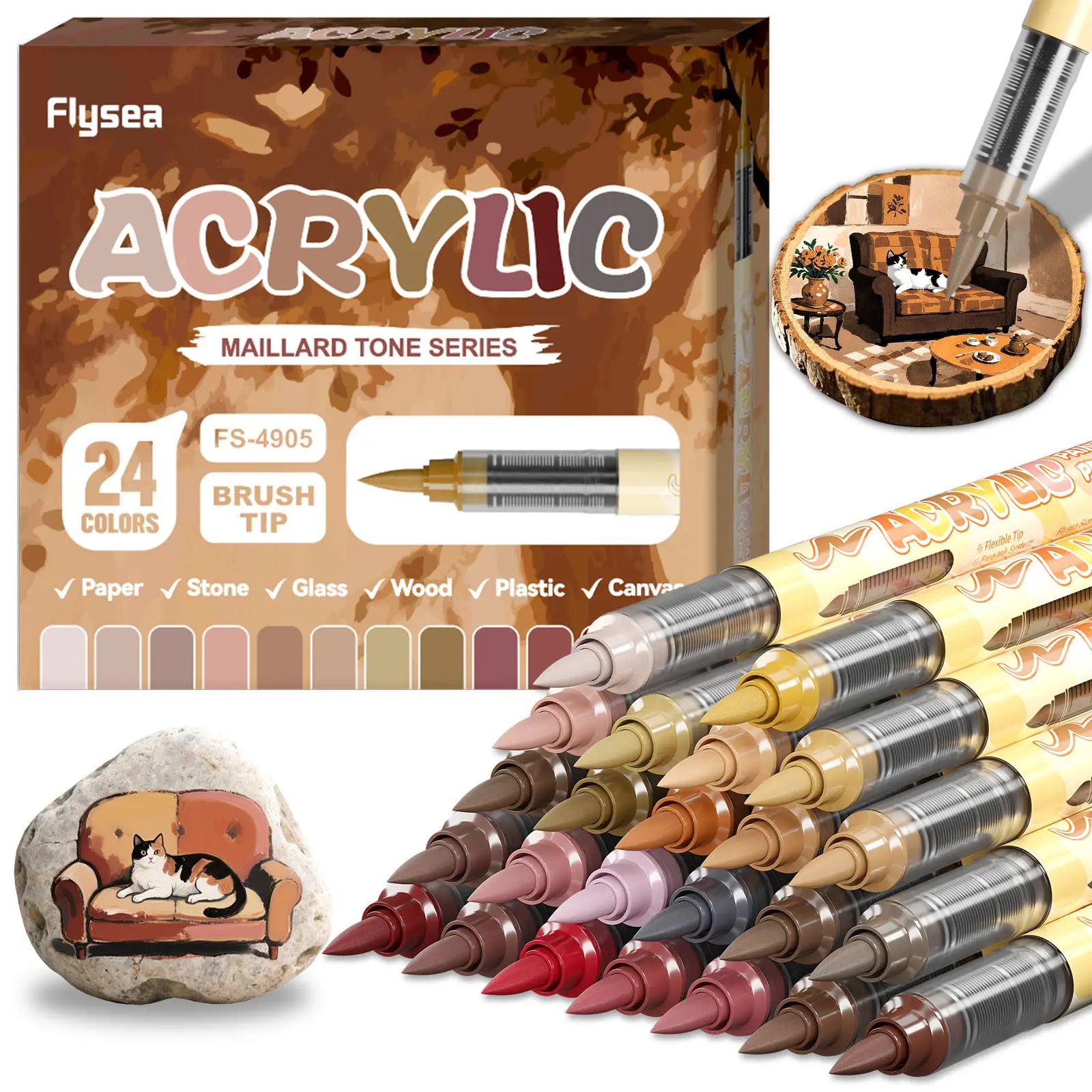 24/36/72/96 Color Liquid Acrylic Markers, 72 Skin Colors & 36 Macaron Shades, Professional Art Tools, Perfect Gift for Back-To-School Season