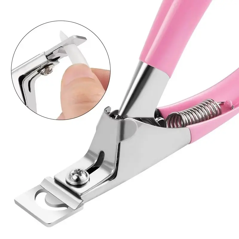 Fake Nail Cutter Type U Word False Tips Professional Nail Clippers Straight Edge Cutters Manicure Pliers Guillotine Nail Capsule Nail Care Precise Nail Trimmer Diy Manicure Salon Home Manicure Nail Tools