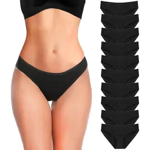 5 Pack Cotton Underwear for Women Hipster Panties Low Briefs Bikini Underwears