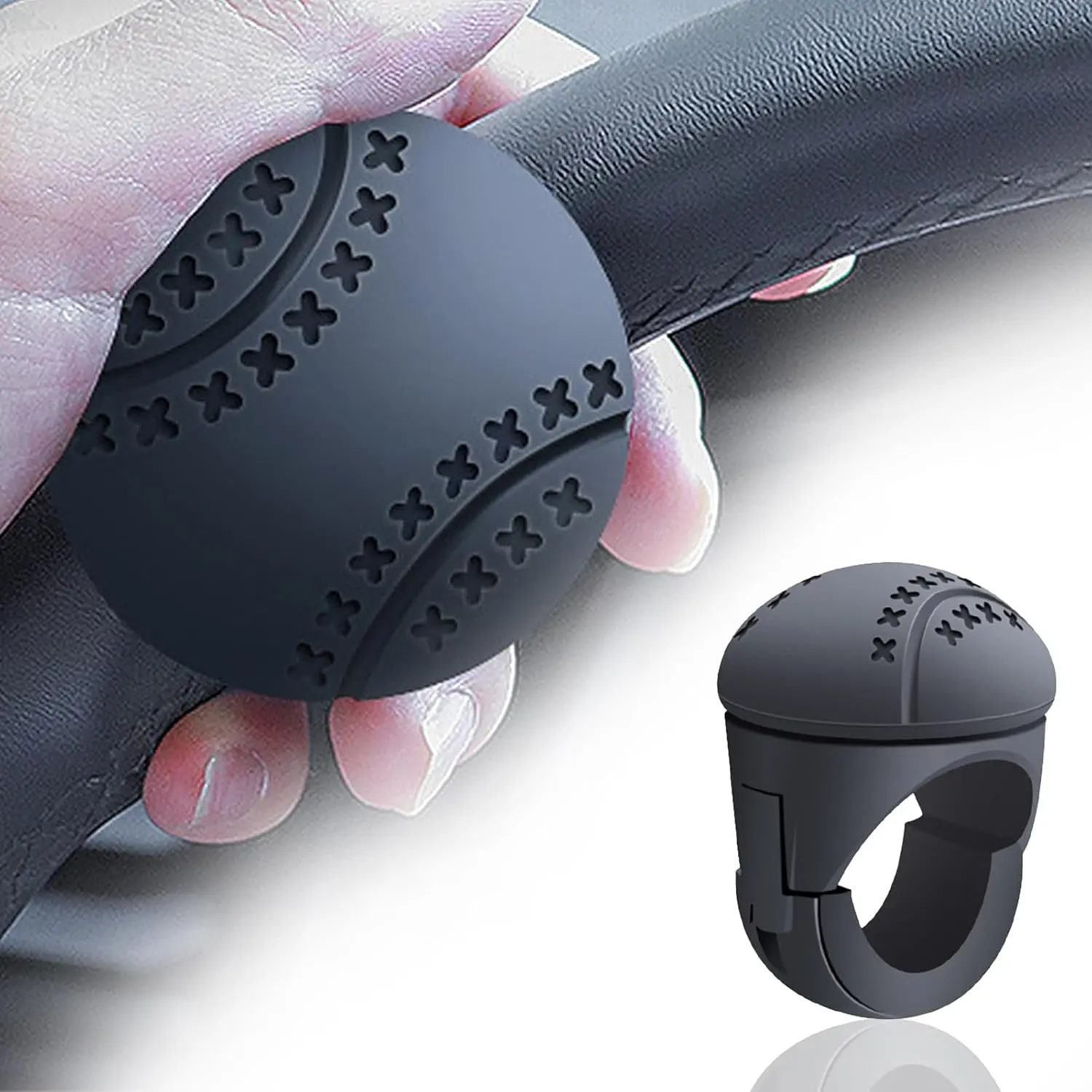 Upgraded Silicone Steering Wheel Cover Non-slip for Cars Trucks Boats with 360° Rotation & Easy Installation Tools for Comfort Safety