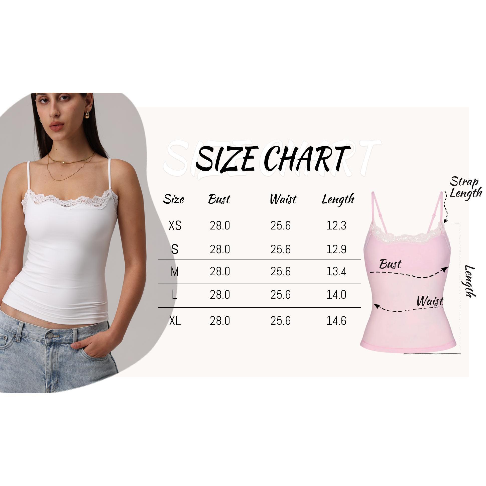 Starrylion Padded Lace Cami Top Double Lined Sexy Tank Top Spaghetti Strap Club Party Shirt