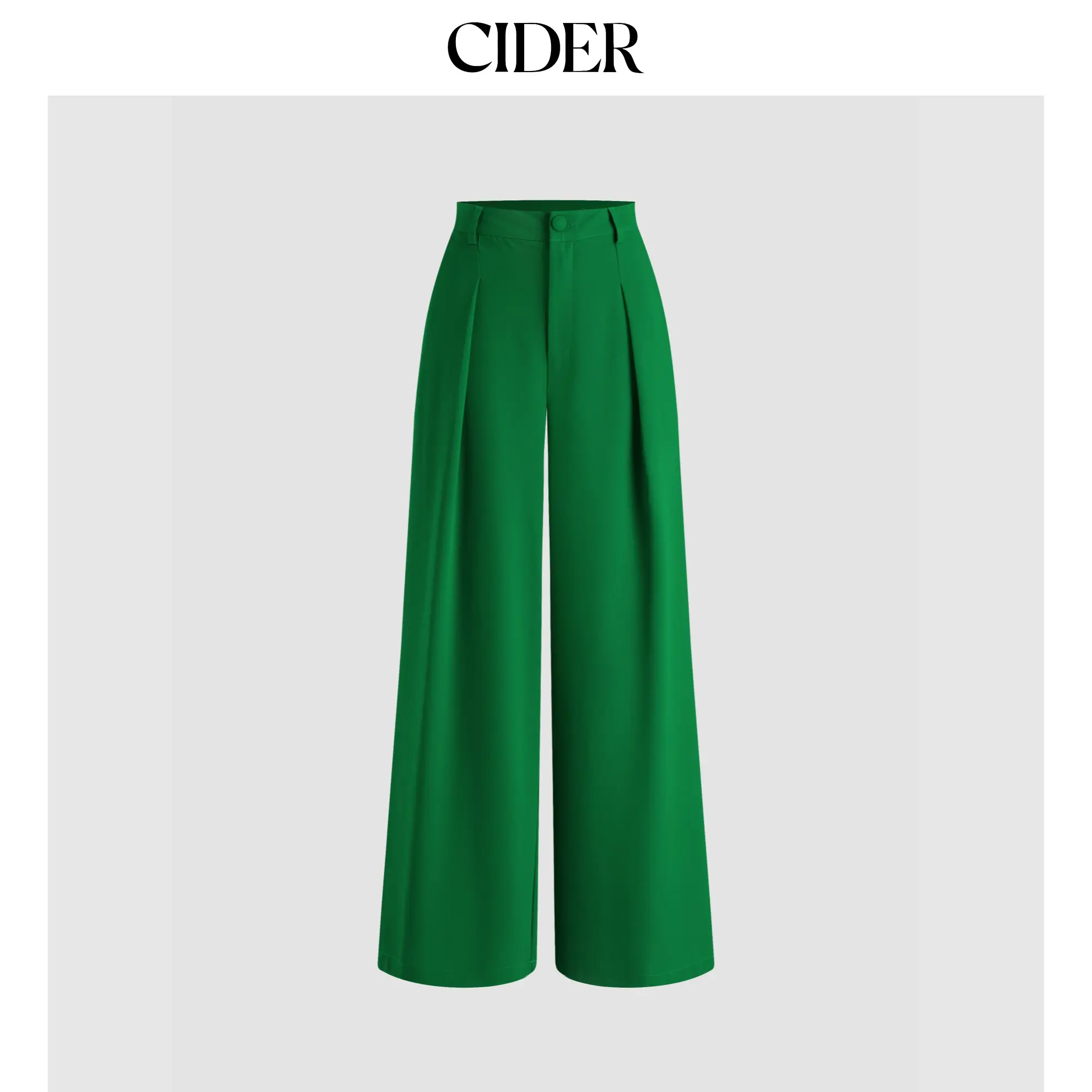 Cider Women's High Waist Solid Zipper Wide Leg Pants - 2 Colors, 0-10 Size, Everyday Bottom Statement Piece