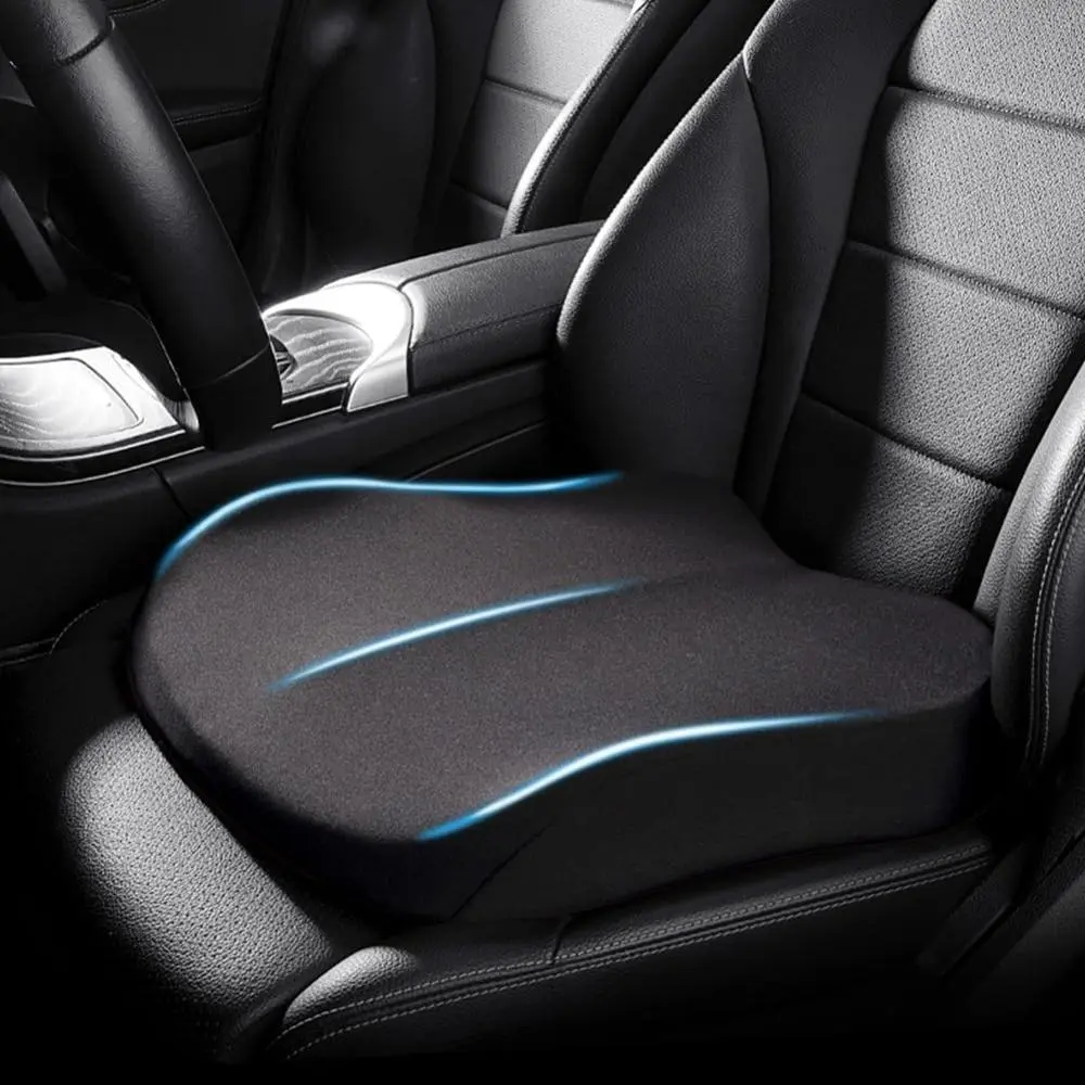 High-Density Soft Memory Foam Coccyx Pad - Black, Washable Remove Cover, Carry Handle, 18.5"x16.5"x3.14", Easy Installation, Driving/Airplane/Office Chair Wheelchair Use, Full Body Support