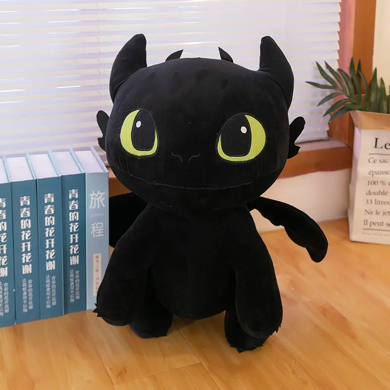 Huggable Collectible Soft Toothless Night Fury & Kawaii Cotton PVC-Free Light Fury Dragon Stuffed Animals, Cute Stuffed Toys for Bedroom Decor & Collection