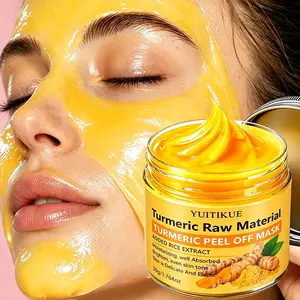 Yuitikue Turmeric Peel-Off Mask, Deep Cleansing Brightening Face Mask, 50g, Alcohol-Free, Non-Flammable, Long Shelf Life