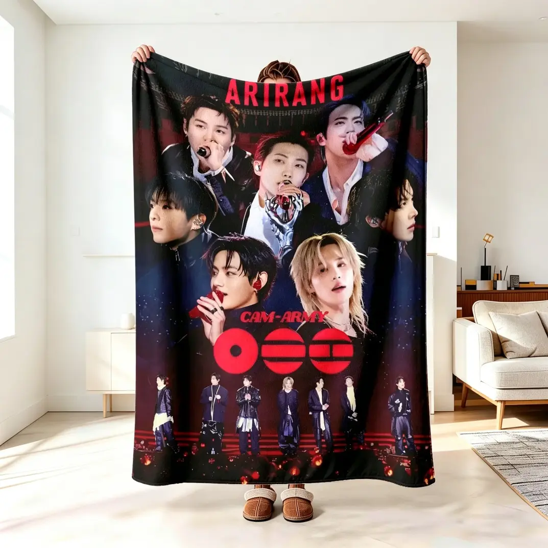 K-Pop Idol Flannel Blanket, Large Soft Lightweight Plush Fleece Throw Blanket for Adults & Kids, Cozy Warm All Season Blanket for Bed Sofa Couch Bedroom Office Camping Travel Home Decor Birthday Gift