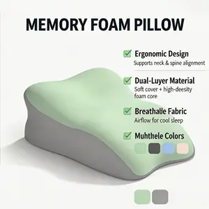 2-Piece Detachable Wedge Pillow with Neck Roll - Universal Sit Up Backrest Pillow for Reading in Bed - Ideal Ergonomic Lumbar Cushion for Home Office Lounging, RV Travel and Glamping Tent Decor - Sleek Support Accent