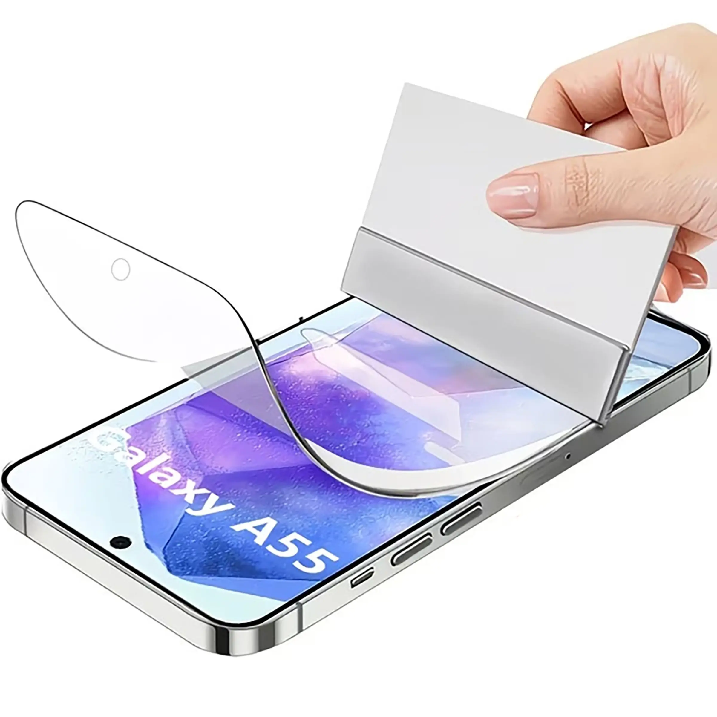 3pcs Full Coverage Clear HD Water Gel Screen Protector for Galaxy A57/A56/A55/A54/A53/A52/A52S/A51/A37/A36/A35/A27/A26/A25/A24/A17/A16/A15/A14/A13/A12/A07/A06/A05/A05S/A04 Series, Anti-Fingerprint, Shockproof, Easy Installation, Durable & Flexible