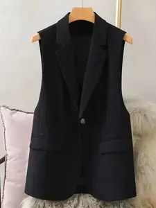 High-Quality 2026 Spring/summer New Arrival, Elegant Slim-Fit Waistcoat, Sleeveless Suit Vest, One-Buckle Outerwear, Solid Pattern