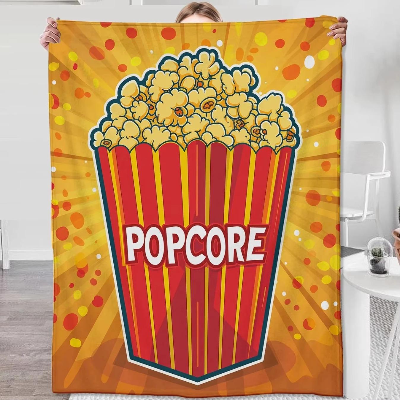 Cheesy Burger & Cucumber Cartoon Flannel Throw Blanket | Fast Food Funny Burger Lover Cozy Lightweight Bed Sofa Blanket Gift