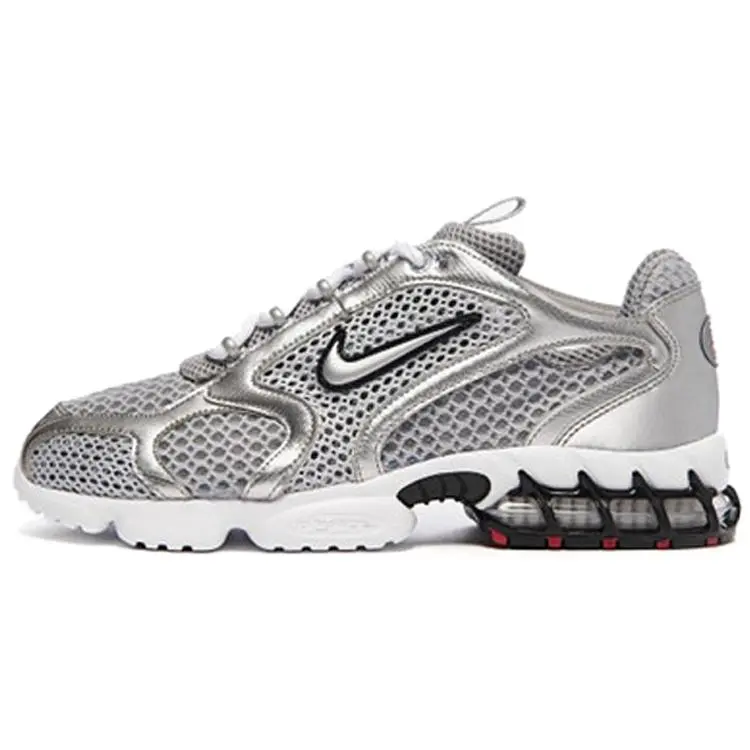 Nike Air Zoom Spiridon Cage 2 Men's Low-Top Lifestyle Sneakers in Liquid Silver Verifiable, with credentials and supporting global authentication